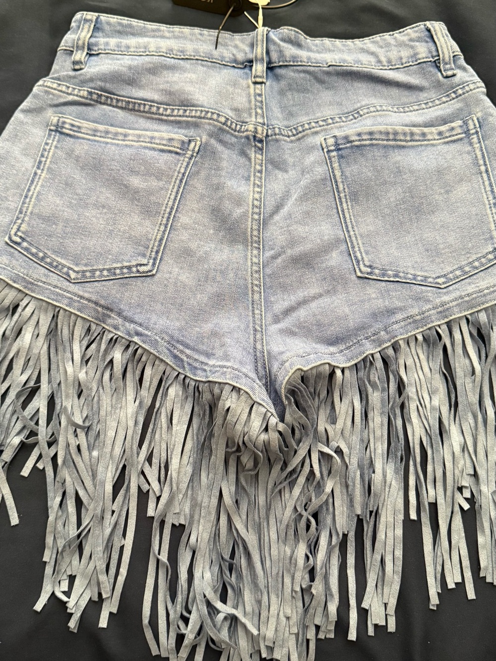 Light Blue Washed Denim Mini Shorts - Picture 6 of 7